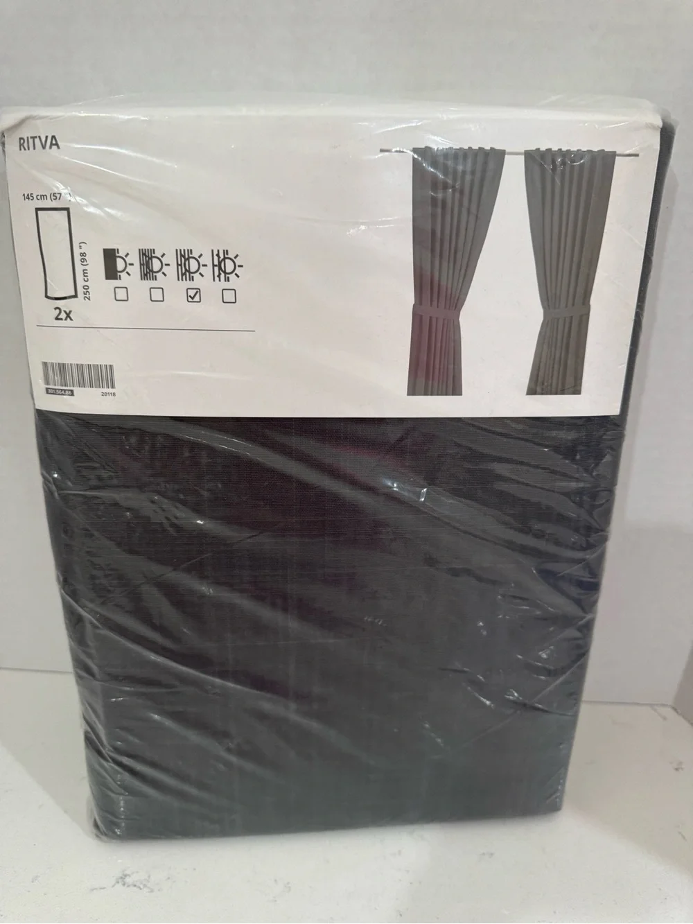 IKEA Ritva Drapes/Curtains Dark Grey 57x98 inches